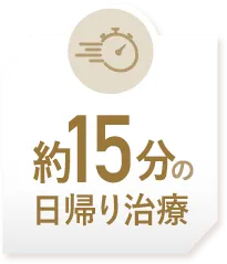 約15分の日帰り治療