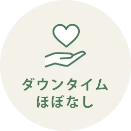 ダウンタイムほぼなし