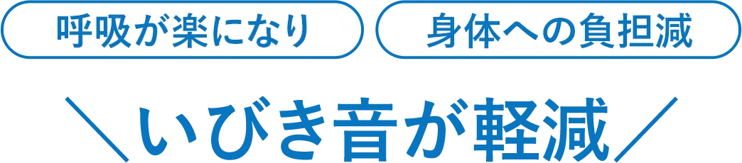 睡眠中の苦しさや質が大きく改善した結果のグラフ