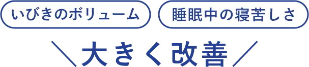 睡眠中の苦しさや質が大きく改善した結果のグラフ