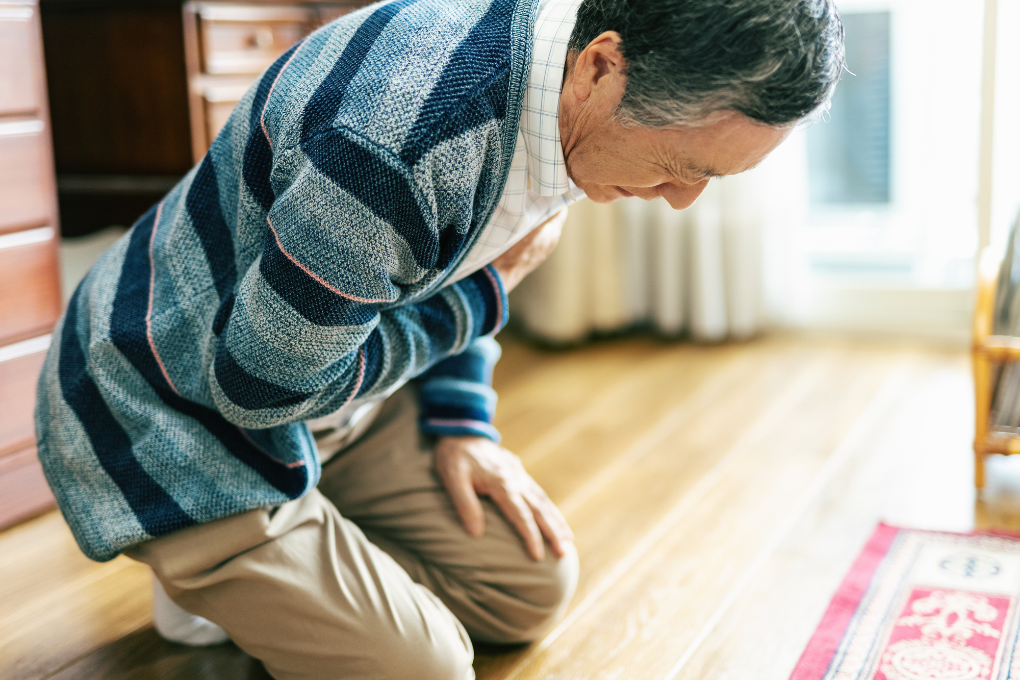 体調不良の中年男性