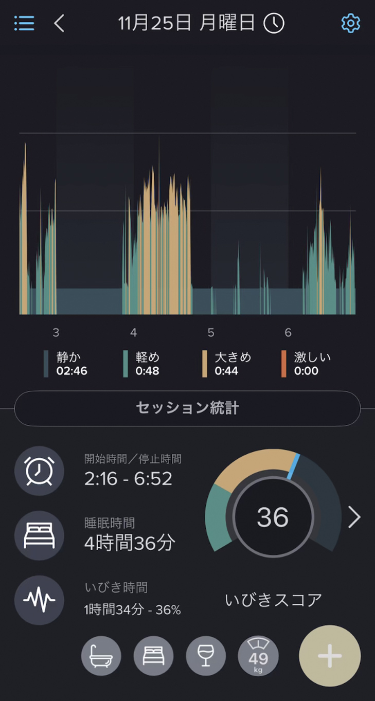 いびきラボ計測画面
