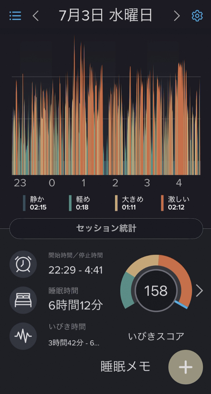 いびきラボ計測画面